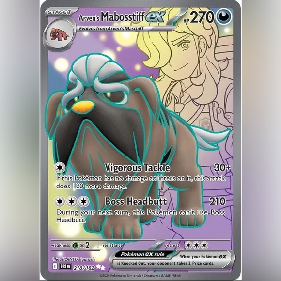 Pokemon Other - Arven’s Mabosstiff ex 218/182 – Destined Rivals – Near Mint Condition